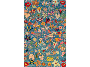 Прямоугольный шерстяной цветочный ковер
