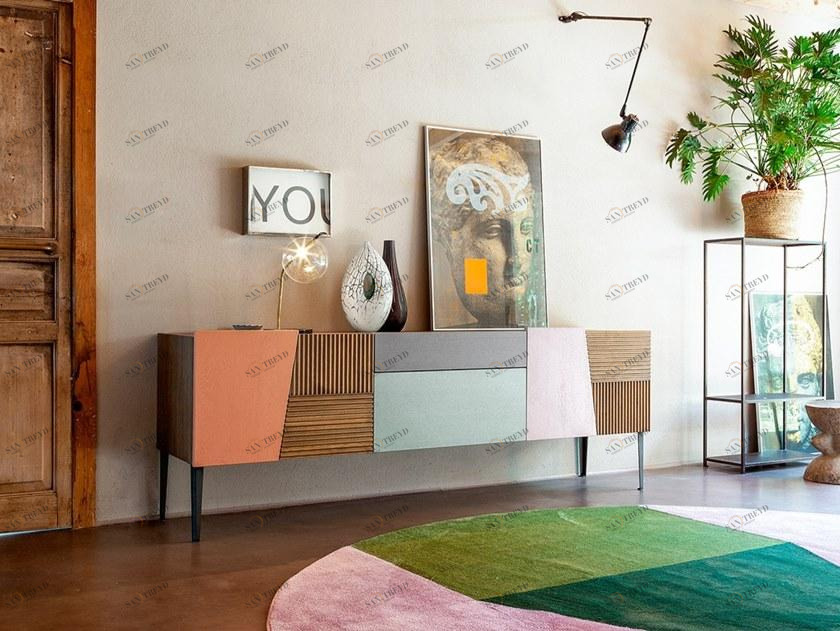 Devina Nais Тумба под ТВ с распашными дверцами и ящиками Zero.16 sun-id-1390582