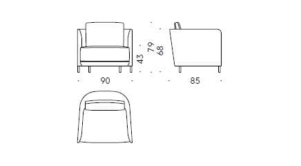 Тканевое кресло с подлокотниками DE PADOVA Blendy ARCH-00042117 - Вид №2
