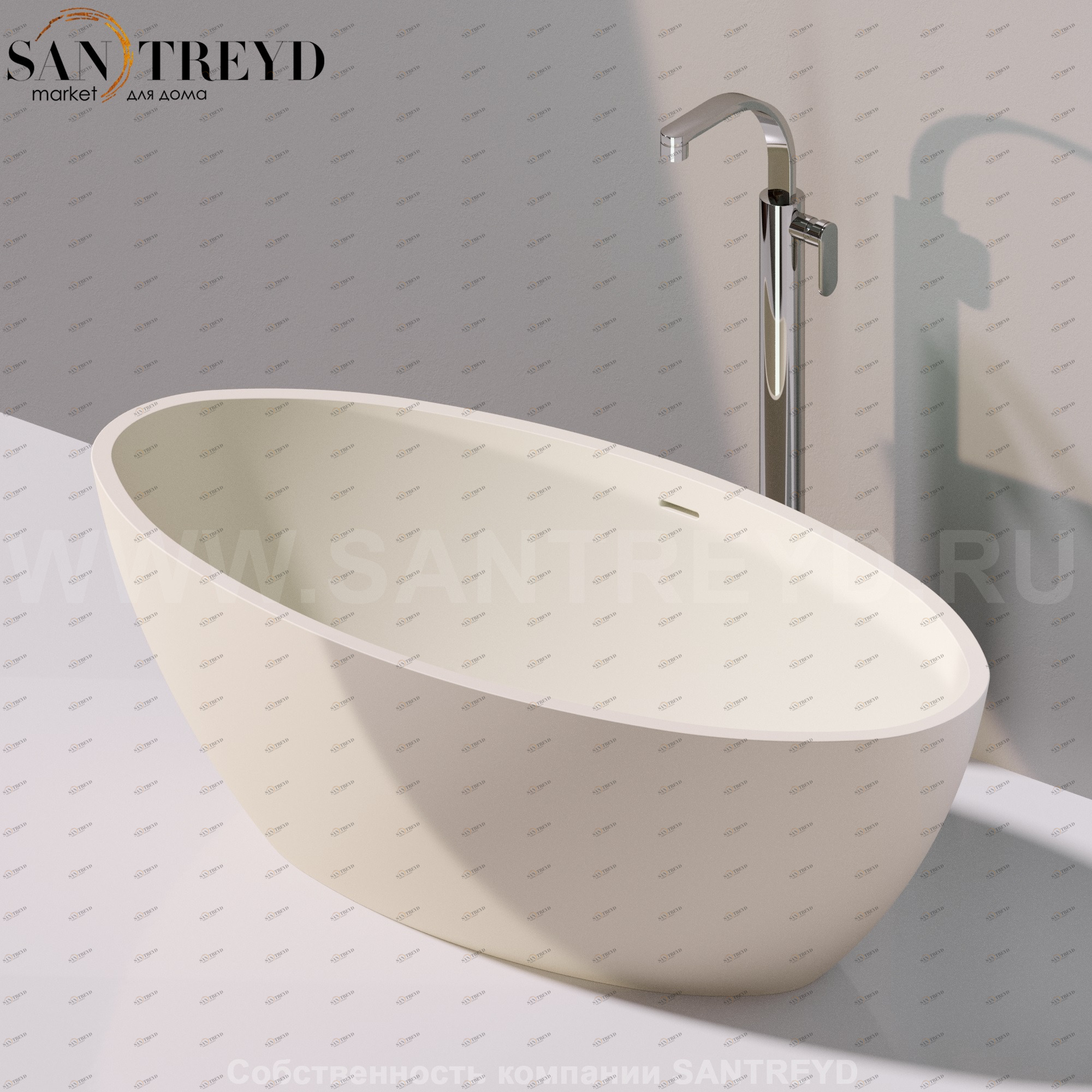 Flaminia APP Ванна свободностоящая 150 см бежевая AP150V.9003 Ceramica Flaminia AP150V9003