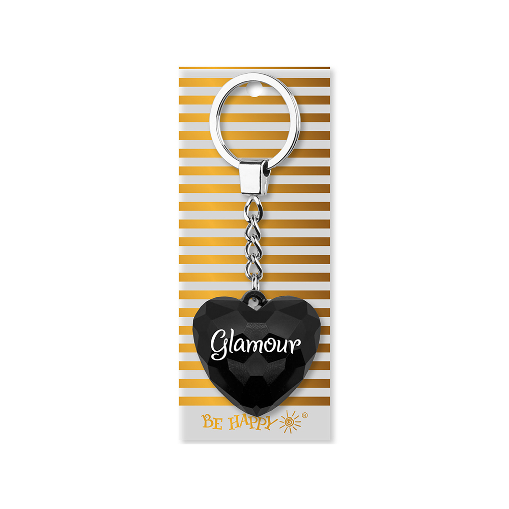 12 Брелок "Сердечко" B&G "Glamour ", чёрный БИ-ХЭППИ 