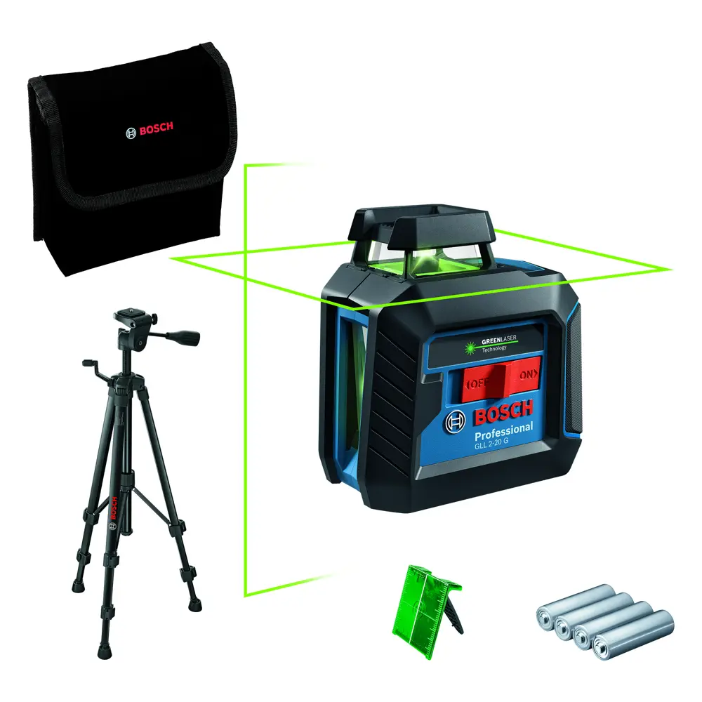 Уровень лазерный Bosch GLL 2-20 G BT150 0601065001 зеленый луч, штатив, 10 м 83742503 STLM-2189831 BOSCH PROFESSIONAL  - Вид №1