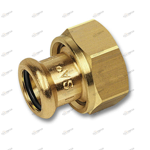 183591534 SANHA 8359G пресс-фитинг, бронза, разъемн.соед.с плоск.упл. 15x3/4 мм 