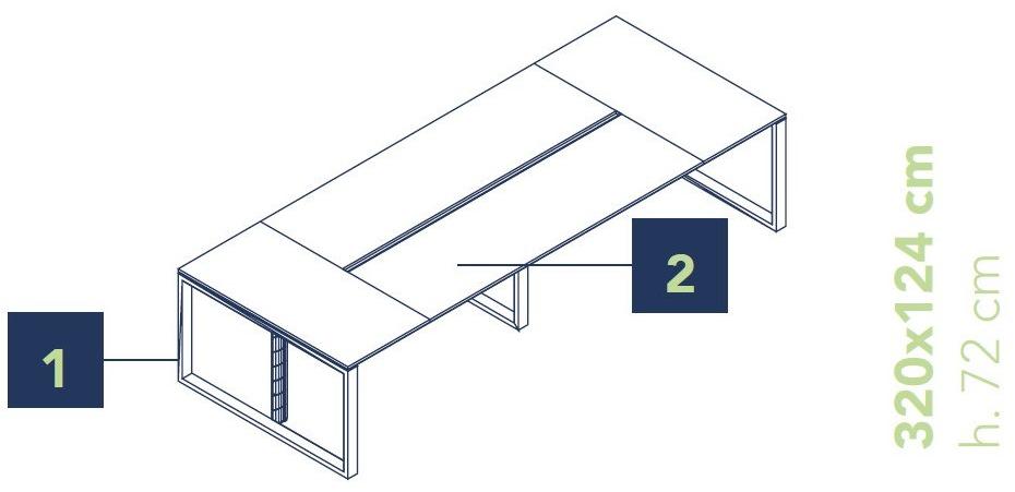 Bralco Стол для совещаний прямоугольный, венге Loopy sun-id-1513196 - Вид №2