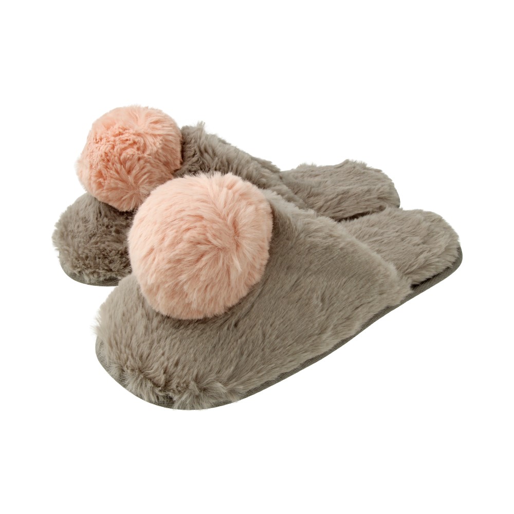38-39 Тапочки "Fuzzy" 5383013 gray-pink р Santreyd 