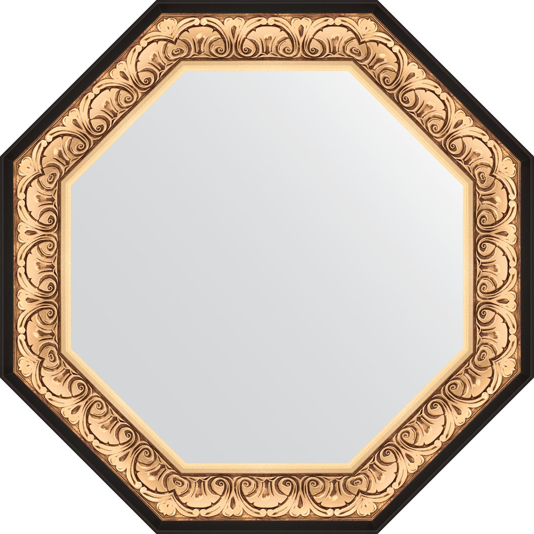 BY 3846 Зеркало в багетной раме - барокко золото 106 mm EVOFORM Octagon