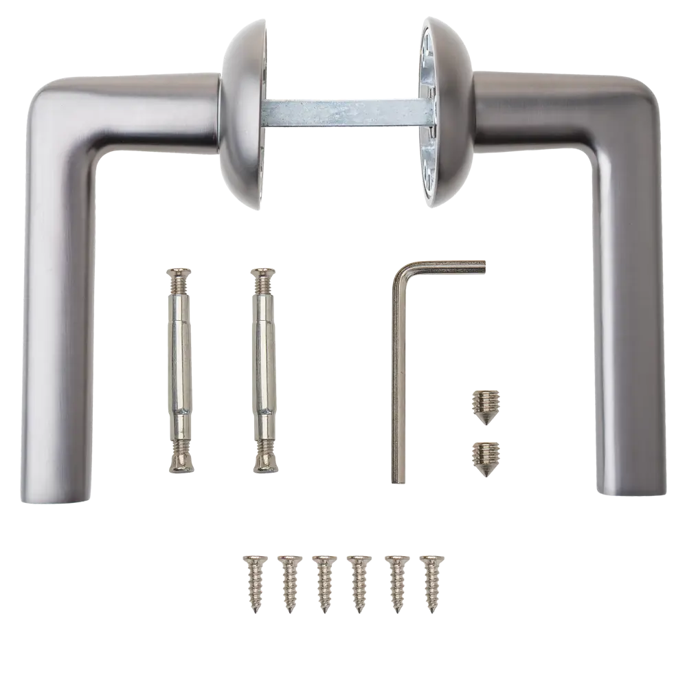 Дверная ручка на розетке Armex H-14083-A без запирания цвет графит STLM-2044439 - Вид №2