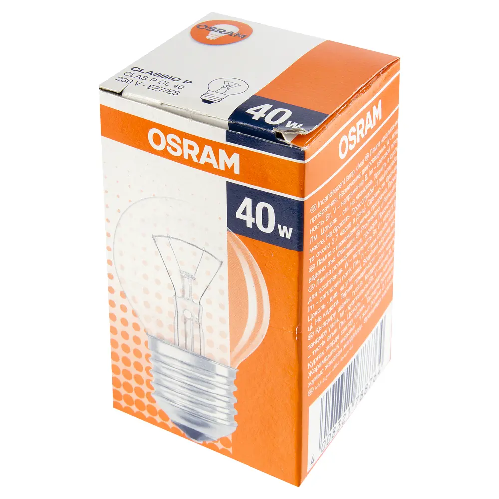 Лампа накаливания Osram шар E27 40 Вт свет тёплый белый STLM-2093006 - Вид №1
