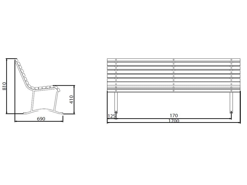 Сосновая скамья со спинкой EUROCOMITALIA классическая мебель ARCH-00019955 - Вид №1