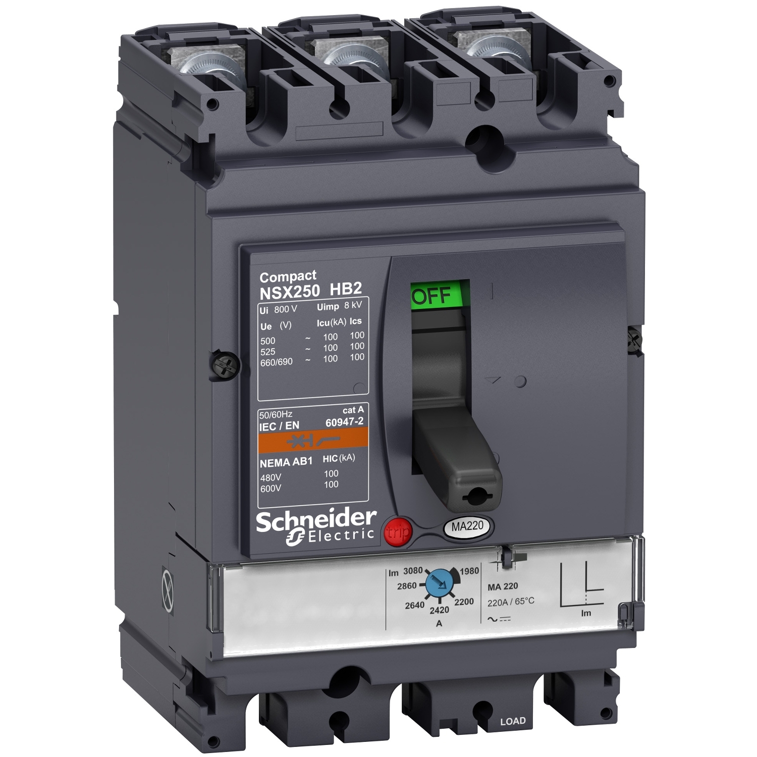 LV433255 Силовой автомат NSX, 85кА, 3P, 25А Schneider Electric Compact 