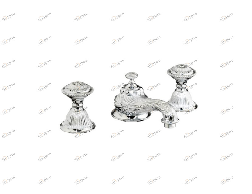 230401.A010.50 Раковина с тремя отверстиями и сливом click-clack Яркий хром Mestre Versailles