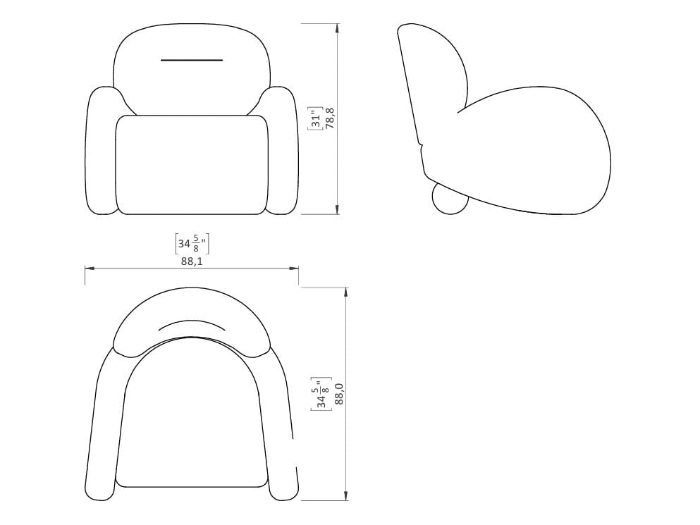 Тканевое кресло с подлокотниками Casa Magna Essence ARCH-00064921 - Вид №8
