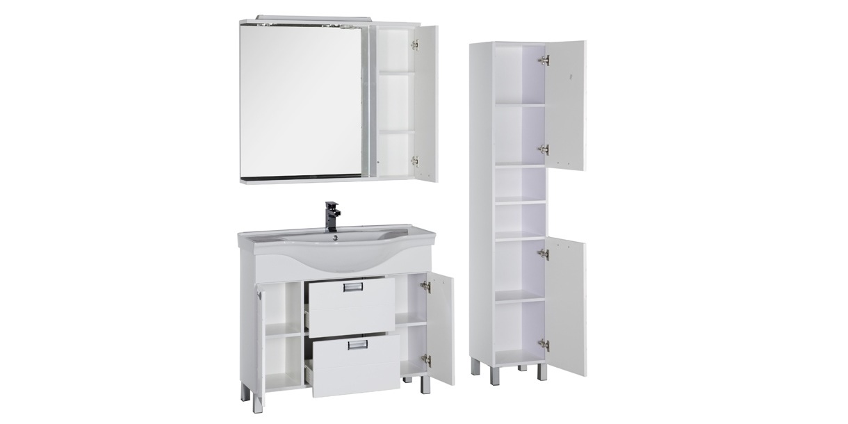 Комплект мебели Aquanet Сити 100 белый 00173197 - Вид №3