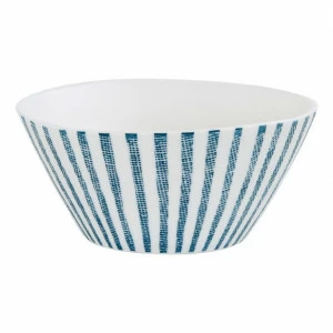 Салатник фарфоровый белый с синими полосками средний "Бриз" EASY LIFE БРИЗ 00-3947051 Белый;синий