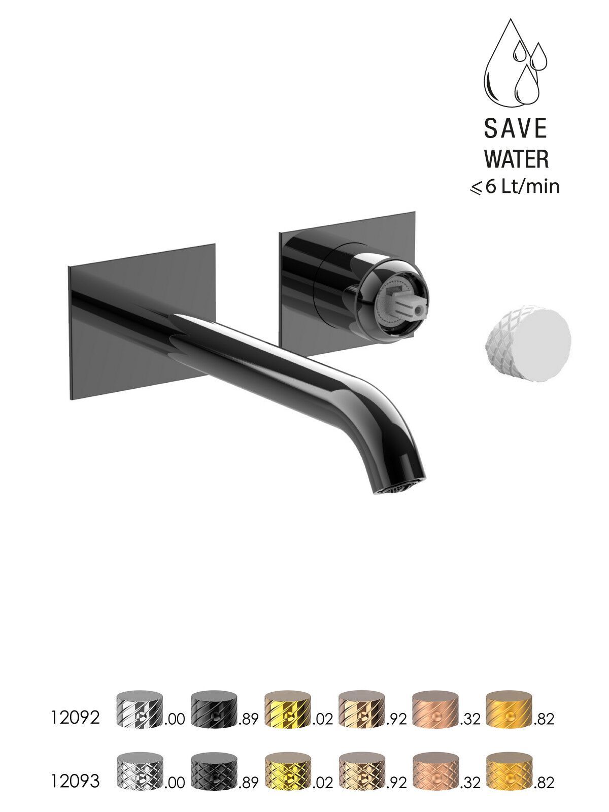 Настенный смеситель для раковины без слива с ограничителем расхода Rubinetterie Frattini Pepe XLS ARCH-00093332 - Вид №43