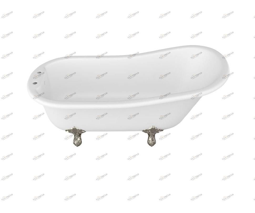 Ванна ARC39 из натурального камня с ножками НИКЕЛЬ Arcade Burlington ARC39, ARCE11 NKL