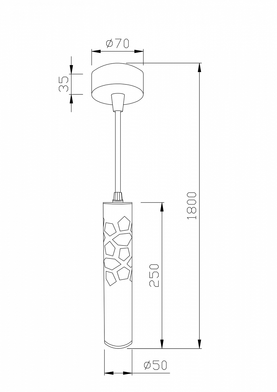 Светильник подвесной светодиодный с металлическим плафоном белый Torre P037PL-L11W4K TECHNICAL PENDANT 00-3957089 Белый  - Вид №4