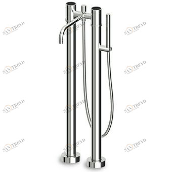 ZSV274.CN - R99657 Отдельно стоящая ванна-душ с переключателем, ручной душ, гибкий шланг 1500 мм. Длина горловины 220 мм. Zucchetti Savoir 