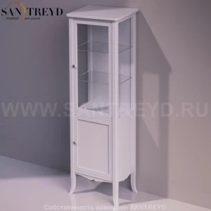 Шкаф с витриной ARCADE белый