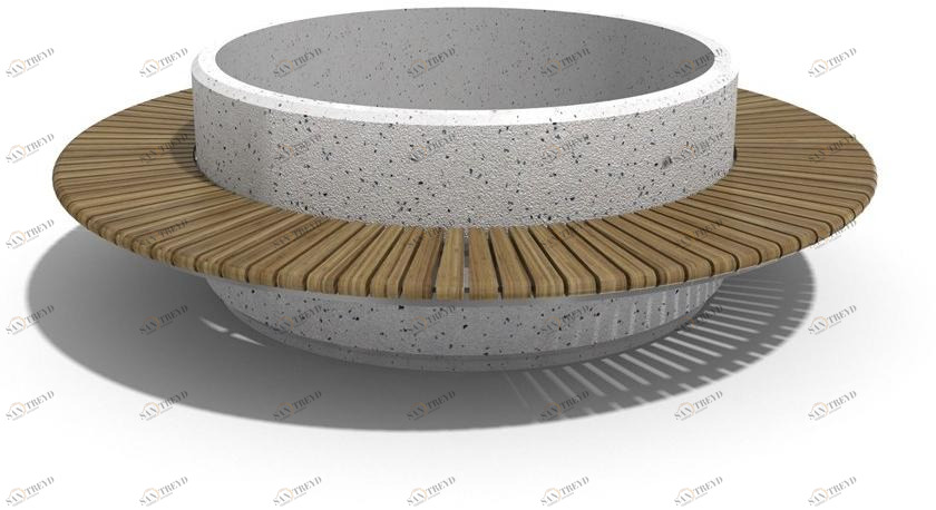 ENCHO ENCHEV - ETE Круглая скамья из бетона со встроенной сеялкой  92 