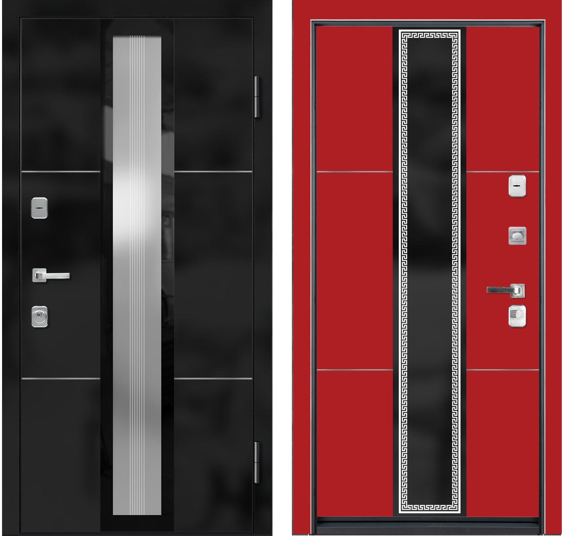 90450491 Входная дверь 69001 96х205 см правая black gloss/red gloss STLM-0227173 ЛЕ-ГРАН