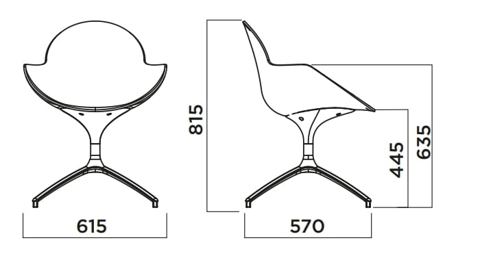 Полипропиленовый поворотный стул Infiniti Cookie ARCH-00012222 - Вид №1
