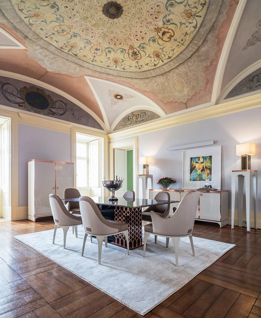 Stylish Club Прямоугольный обеденный стол из дерева и мрамора Cocktail Scf.c11 - Вид №1