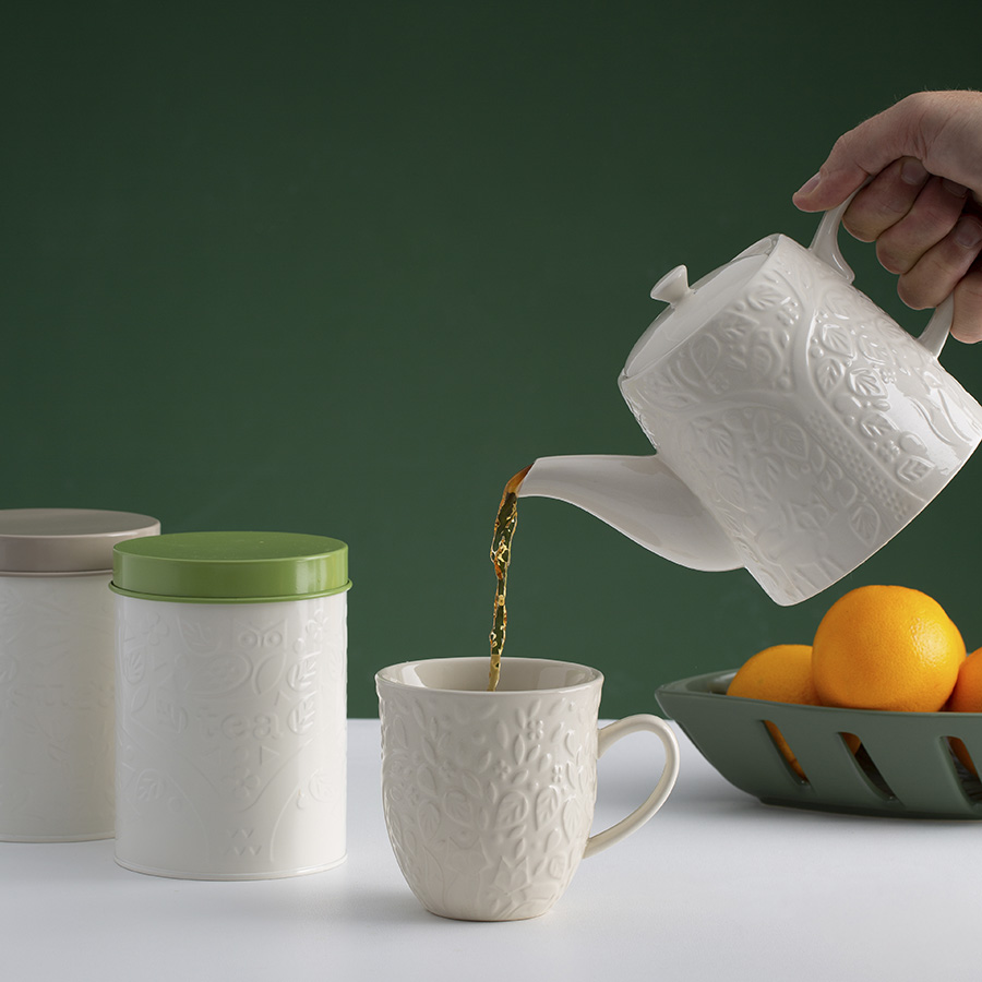 2002.211 Банка для хранения in the forest, 3,3 л, бело-серая Mason Cash  - Вид №1