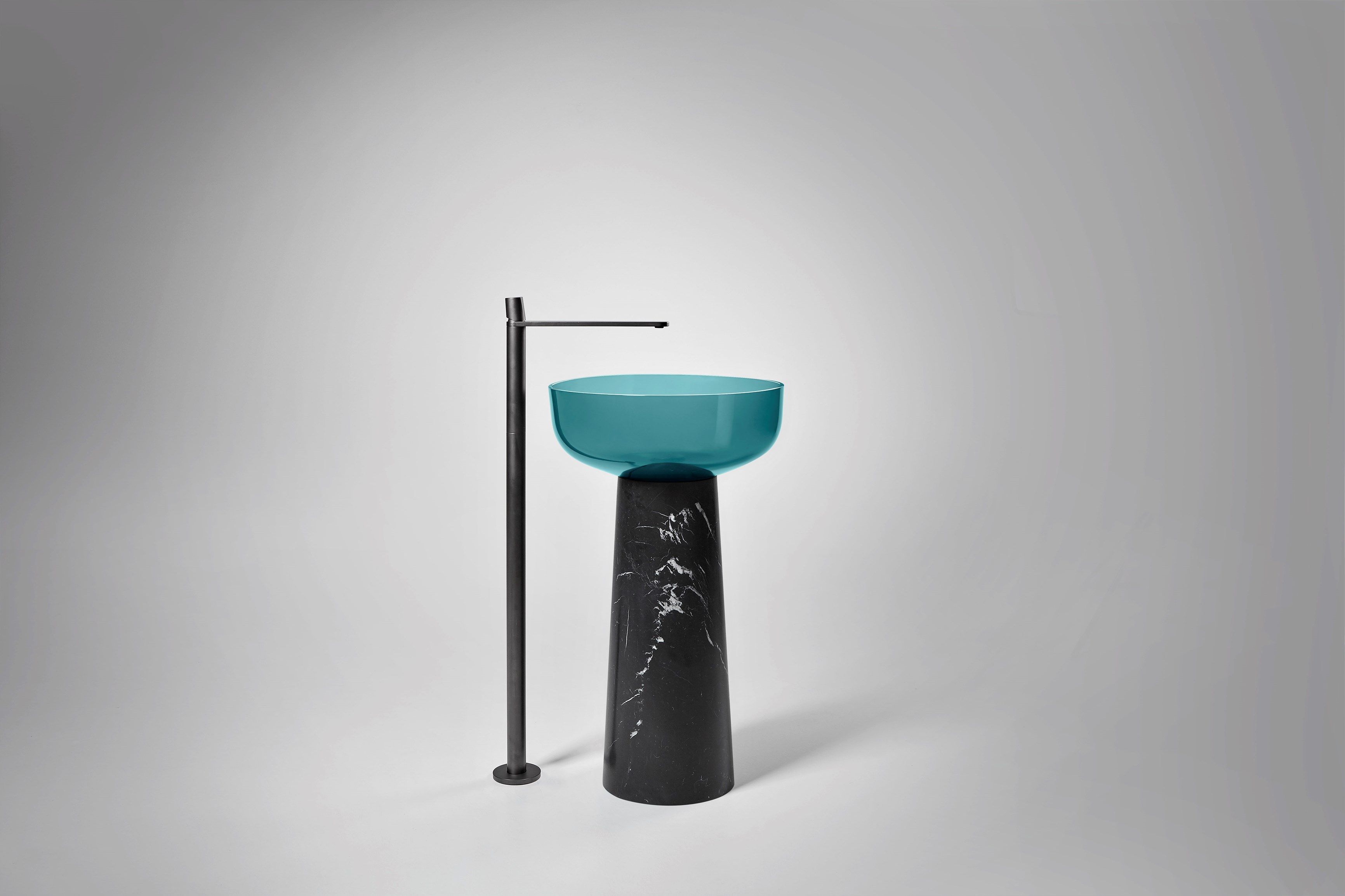 Круглый отдельно стоящий умывальник из черного мрамора Marquina Antoniolupi ALBUME10 + ALBUME21 ARCH-00047857 - Вид №22