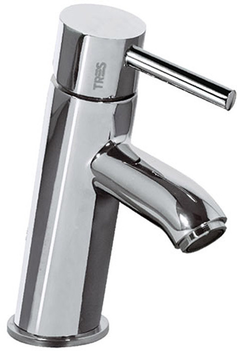 Наклонный смеситель с одной ручкой LEX-ALP для умывальника с автоматическим сливом-20390301D TRES