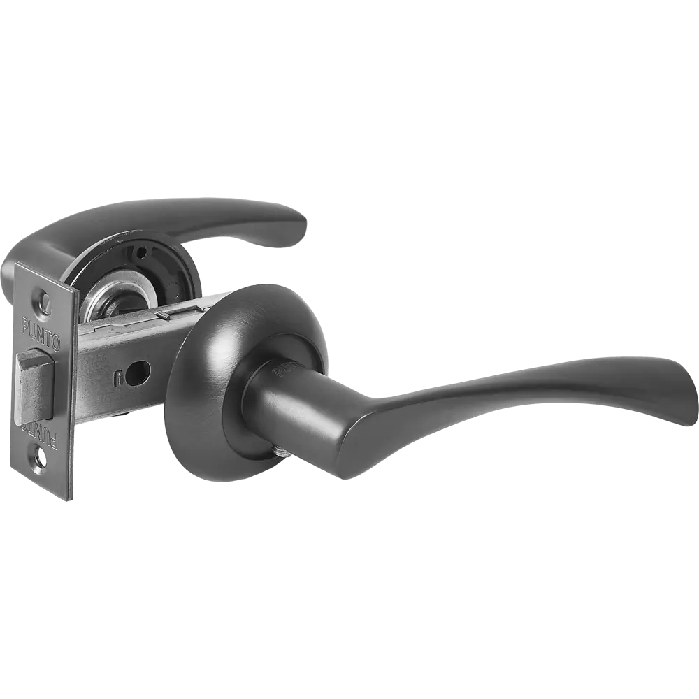 Дверные ручки Punto Crona без запирания комплект цвет графит STLM-2002855