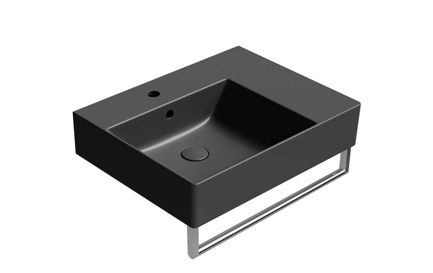 Керамическая одиночная прямоугольная раковина с держателем для полотенец GSI ceramica Kube X ARCH-00074939 - Вид №8