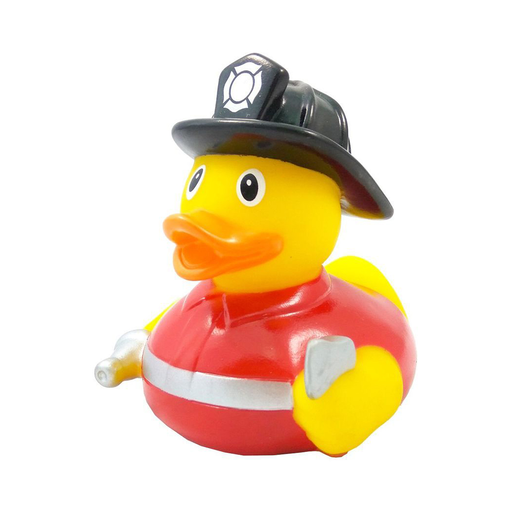 1828 Уточка резиновая СК Пожарный Веселые Ути-Пути 