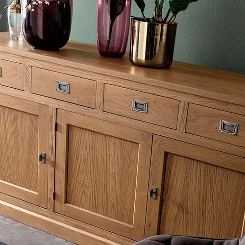 Devina Nais Комод с 3 дверцами и 4 ящиками из массива дерева English sun-id-1451225 - Вид №3