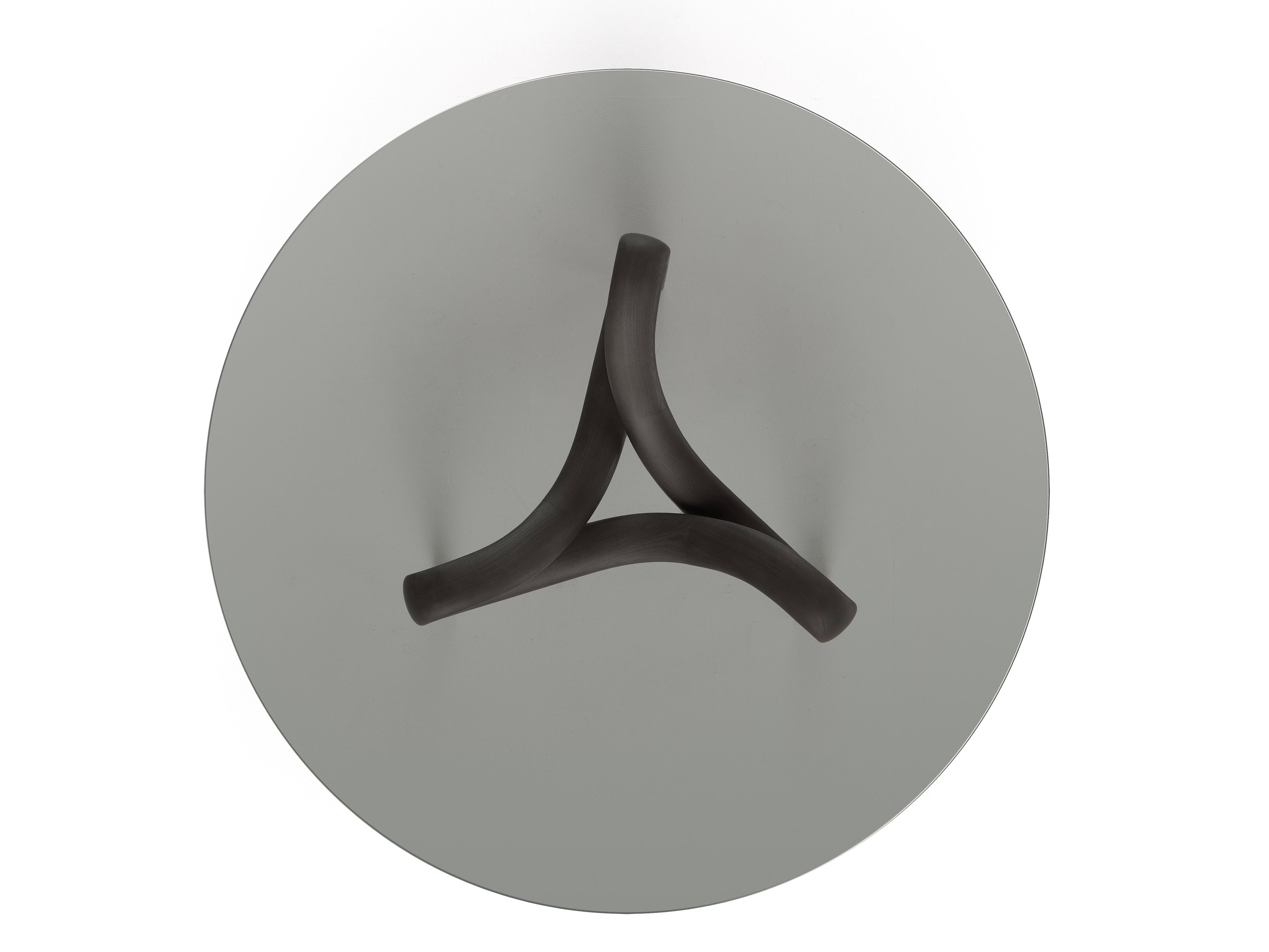 Круглый обеденный стол из дерева и стекла Amura ARCH-00026950 - Вид №9