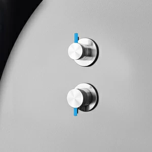 Смеситель для душа глянцевая сталь с синей ручкой Toki Radomonte TKI5LCIL26