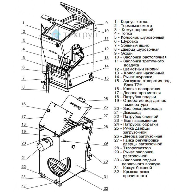 Угольный котел ZOTA Сarbon 32 СARBON32 - Вид №2