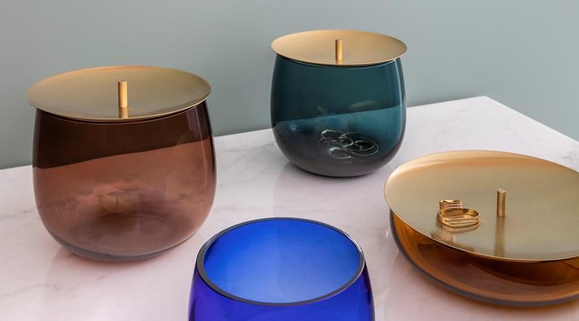 NUDE Хрустальный контейнер с латунной крышкой Beret sun-id-1452306 - Вид №3