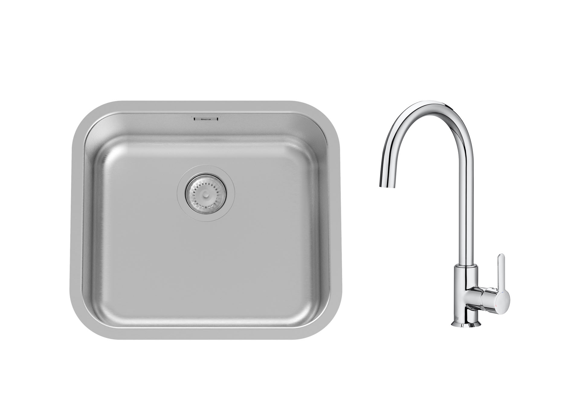 A870RD045M Пакет (мойка с одной чашей и однорычажный смеситель Mencia) ROCA Porto