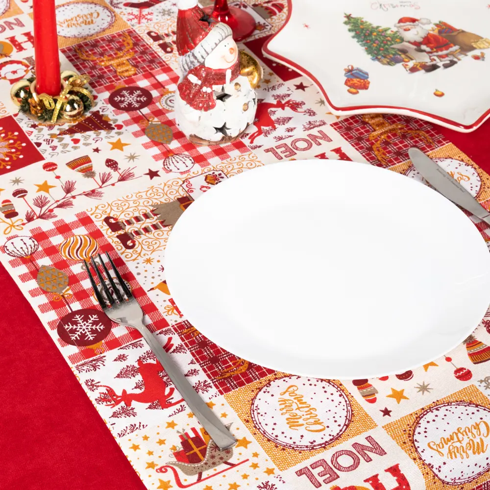 Дорожка на стол "Эльфы", 40x140 см, цвет красный Altali STLM-2076344 - Вид №6