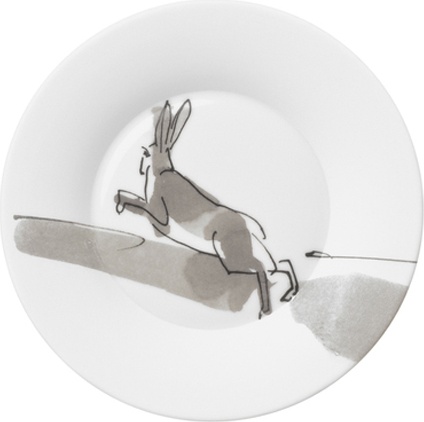 10580791 Hering Berlin Тарелка десертная Hering Berlin "Охота" "Заяц" 18см Фарфор 
