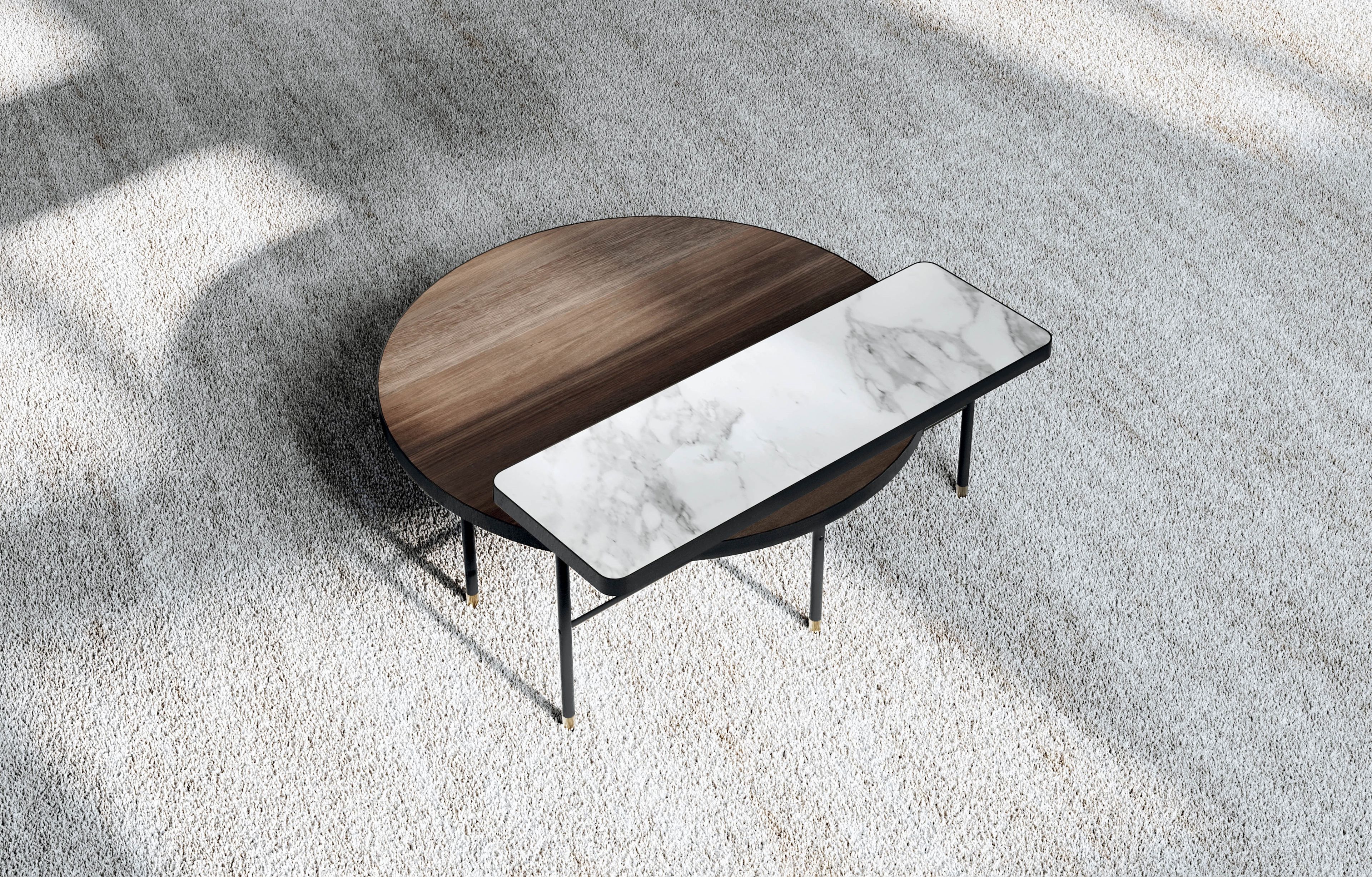 Высокий журнальный столик из дерева и мрамора Capital Collection PARURE ARCH-00010510 - Вид №3