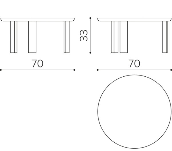 SV1070 Низкий журнальный столик Низкий журнальный столик Ø70 x h33 True Design Silvestro  - Вид №1