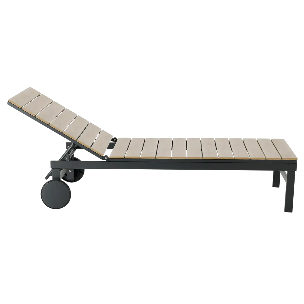 Шезлонг Naterial Clara 74x195x36.5 см алюминий/фанера цвет бежевый STLM-2174062 - Вид №2