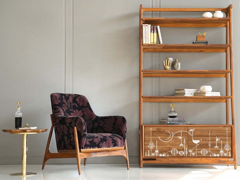 Книжный шкаф из тикового дерева Alankaram WIMA ARCH-00095169 - Вид №4