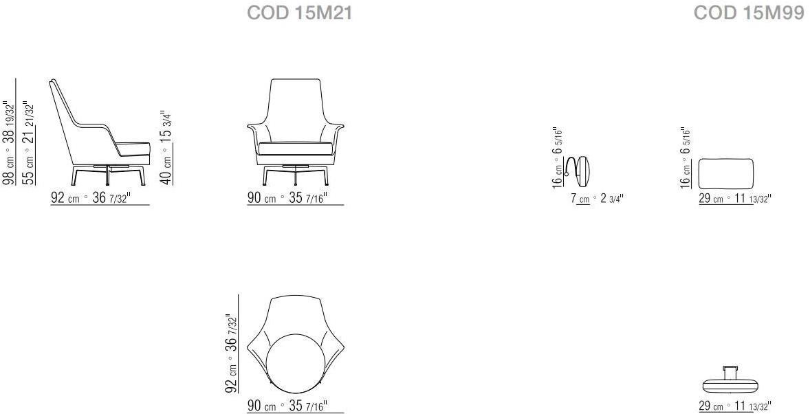 Flexform Вращающееся кресло из ткани с высокой спинкой Guscioalto sun-id-1513540 - Вид №3