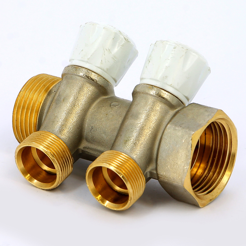 Коллектор НВ 1" с вентилями никелированный EMMETI 2 выхода М24х19 36мм 01307280 - Вид №1