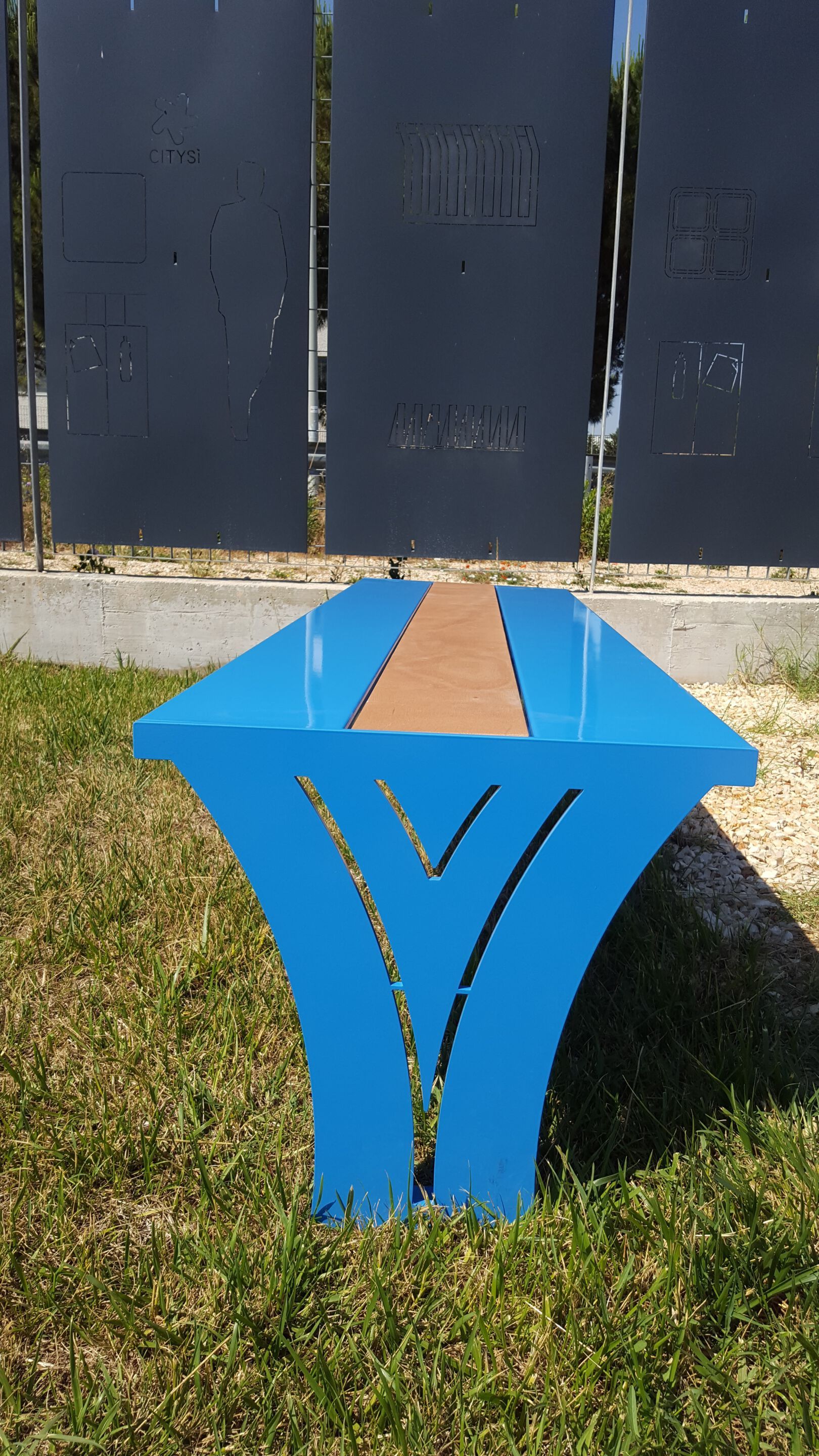 Стальная и деревянная скамья без спинки CITYSì Viktor ARCH-00048494 - Вид №12