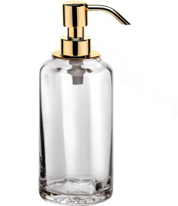 6607/GO-OPG Surya Crystal, дозатор высокий с помпой V5, цвет золото - прозрачное стекло