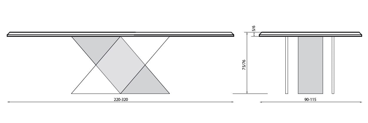 Прямоугольный стол из ископаемого дуба Teúkhō EUKLES ARCH-00003242 - Вид №1
